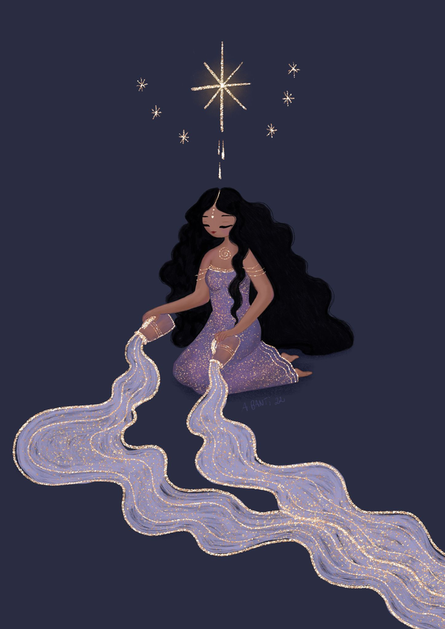 L'Etoile - Tirage d'art rehaussé de doré