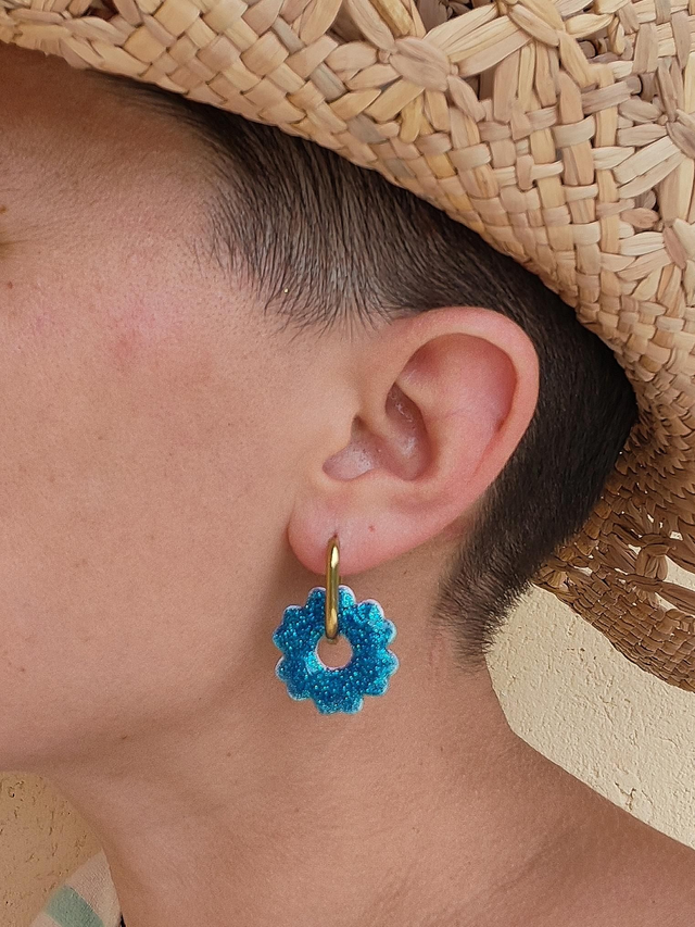 Fleur Leady blanc bleu réversible