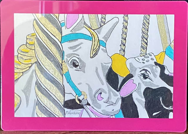 Carrousel cheval &amp; vache  🎠 Fuchsia 