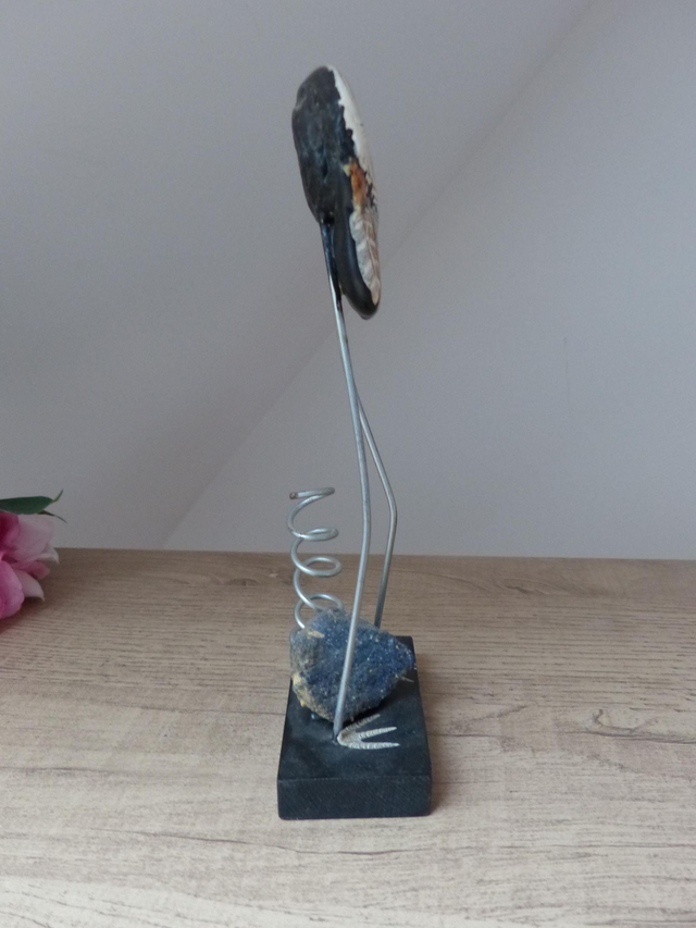 Porte stylo chouette galet peint à la main, porte stylo décoration bureau, porte stylo en pierre artisanat, oeuvre d'art sur galet, rentrée