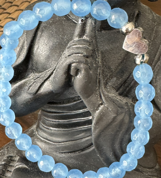 Armband Malaysia Jade Himmelblau Herz