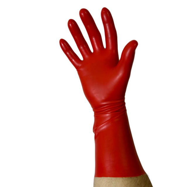 Chlorinated Latex Gloves model GE2 Red
