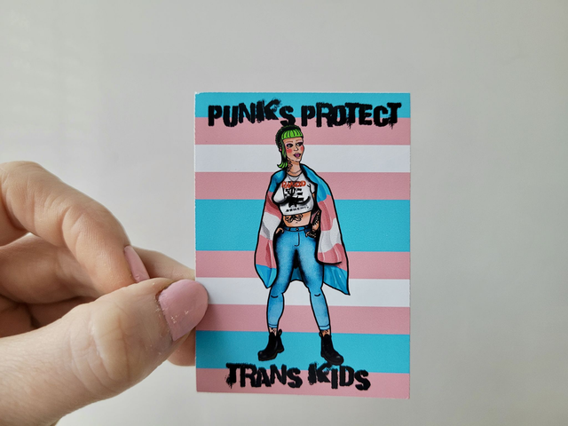 Punks Protect Trans Kids Vinyl Punk Sticker