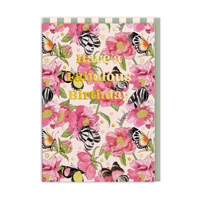 Cath Kidston Butterflies And Peonies Fabulous Birthday Card