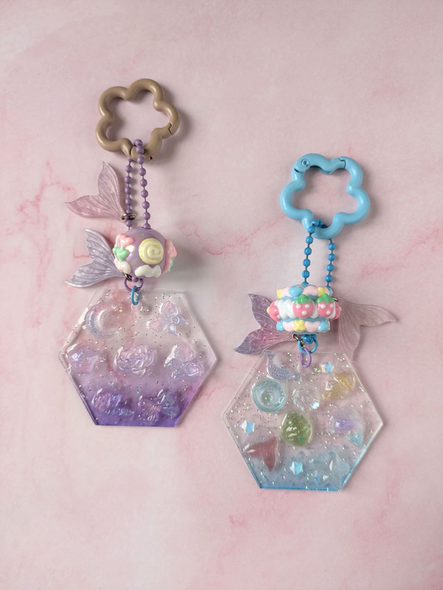 Porte-clé plaque Octogone Mermaid 