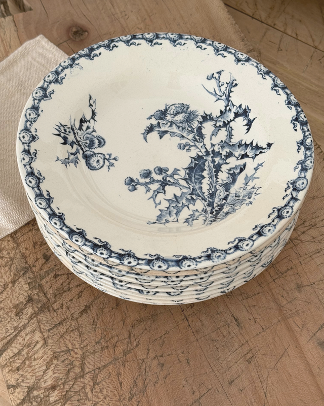 Assiettes Gien Chardons creuses (x6)