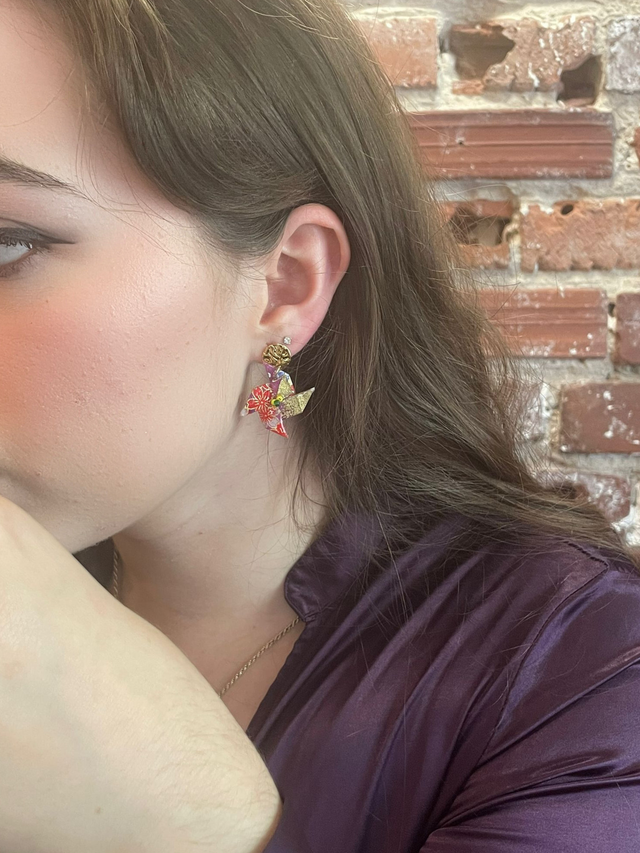 Boucles d’oreilles « Moulins en Papier Japonais »