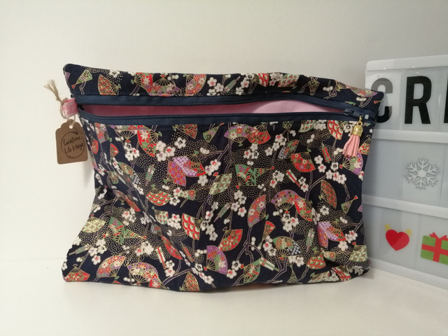 Pochette zippée XL coton