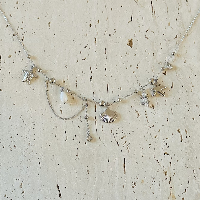 Armband schelpjes zilver 