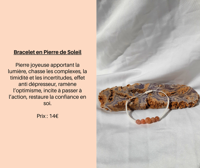 169- Bracelet en Pierre de Soleil