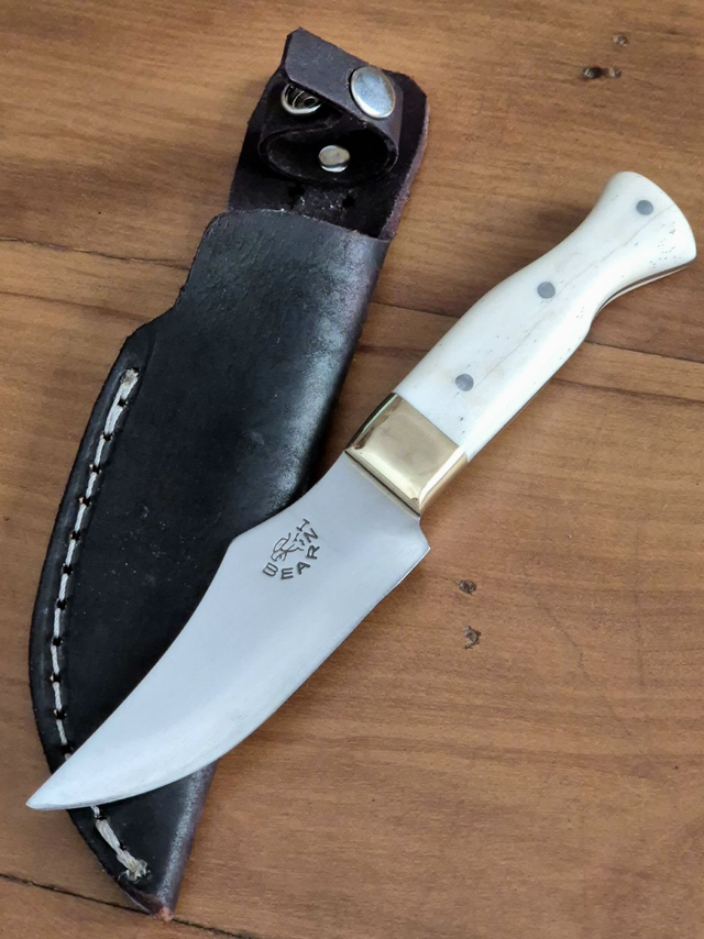 Faca Mineira 4 Pol Aço Inox 420c Osso Bovino Bainha