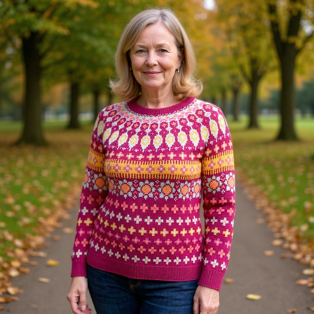 Kathmandu Sweater Kit - Col 02 (Cerise Luna &amp; Vidde) - Wool &amp; Pattern - Linka Neumann