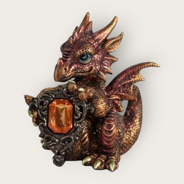 dragon tenant un cristal coloré