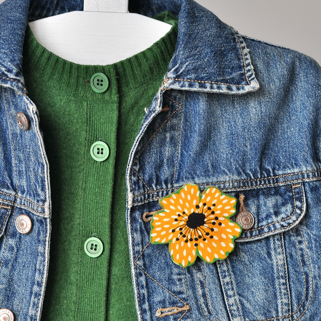 Broche Fleur DOTTY Jaune