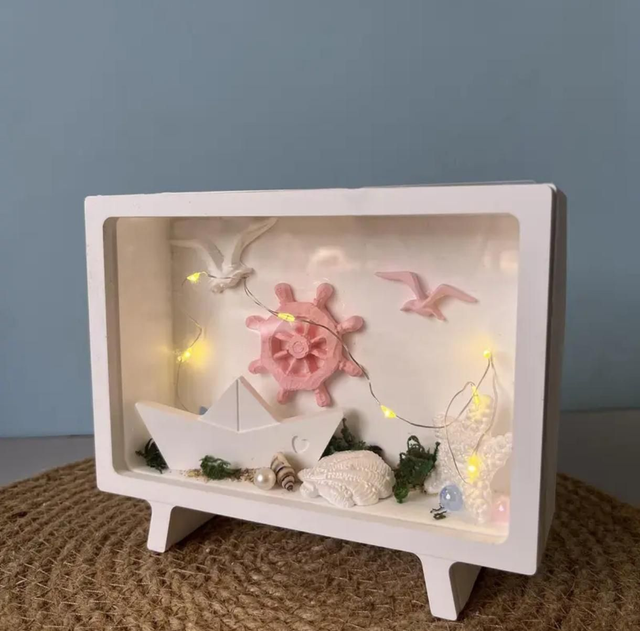 Décor cadre 3 D en jesmonite 