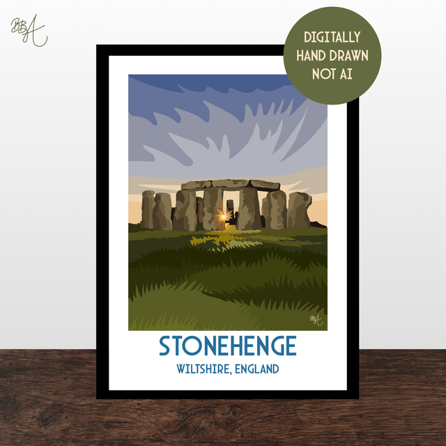 Stonehenge, Wiltshire, Travel Poster Print – Vintage Style Wall Art