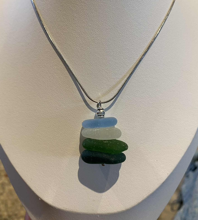 4 tier sea glass necklace