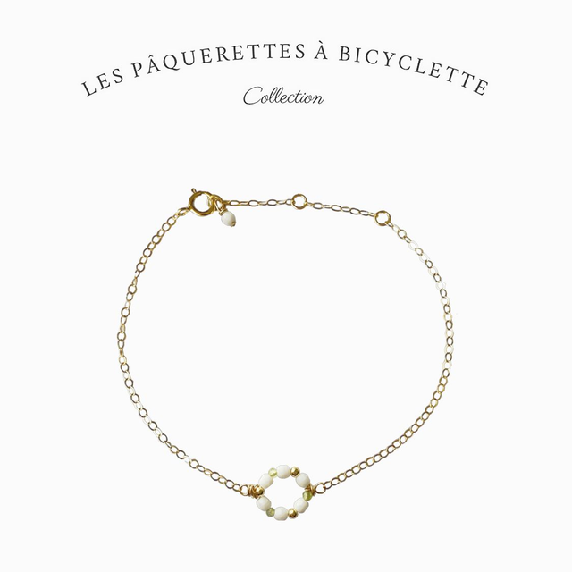 Bracelet en gold filled – Les pâquerettes à bicyclette