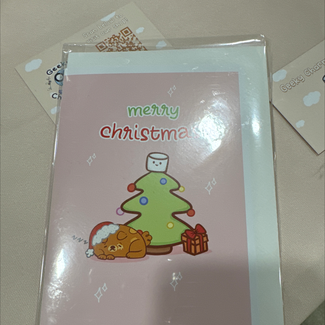 Cute Merry Christmas Greeting Card // Christmas Card // Holiday Card // Stationery // Gift Card