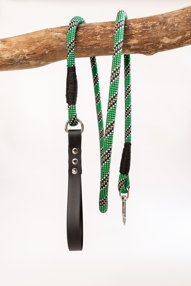 Laisse Mamba/Noire en corde et Biothane®