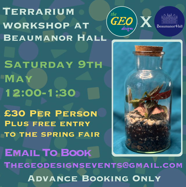 9th May 12:00-1:30 Terrarium Workshop At Beaumanor Hall