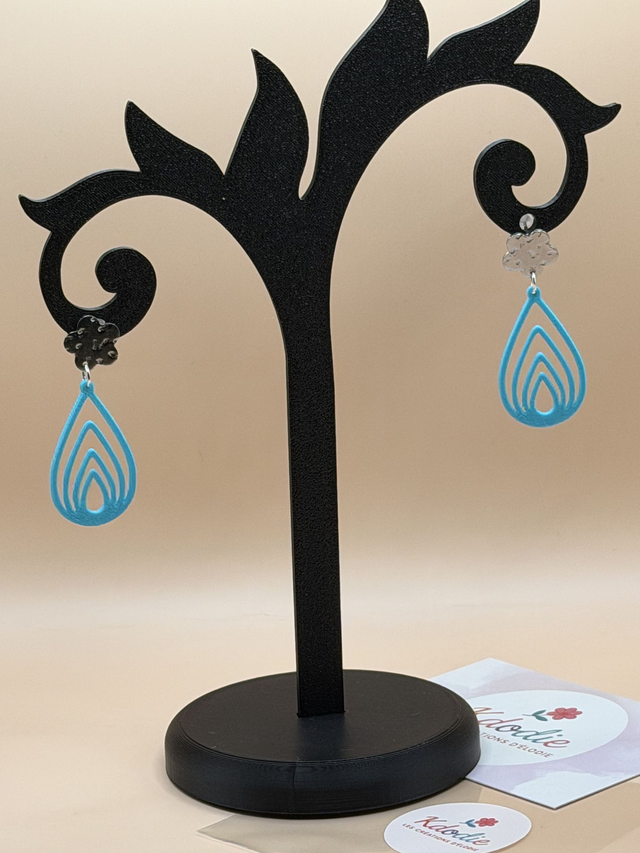 Boucles d'oreilles Géométrique - Attaches couleur inox