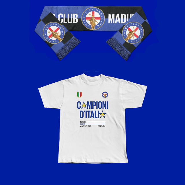 Kit Sciarpa + T-shirt Bimba/o - CAMPIONI