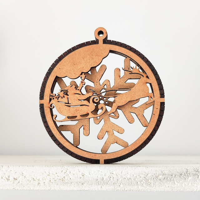 Bola de navidad &quot;Papá noel y copo de nieve&quot;