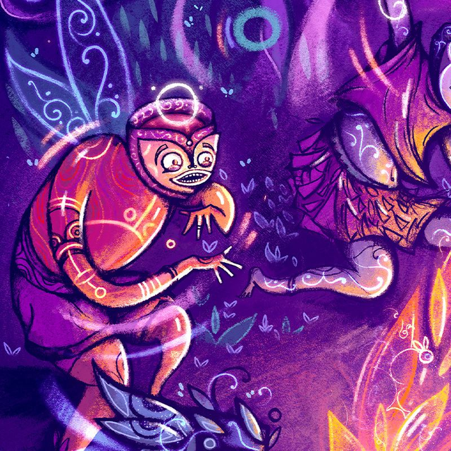 Autour des flammes - Affiche illustration festive - 30x40cm / 18x24 cm