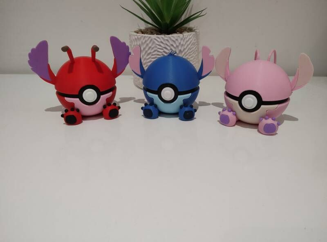  Pack Pokéball Stitch, Angel &amp; Leroy