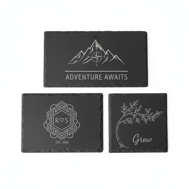 Personalisierte Schieferplatte mit Gravur – Wunschlogo / Motiv in verschiedenen Größen (cm)