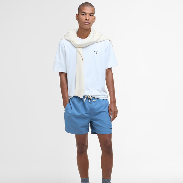 Barbour Staple Logo 7&quot; Swim Shorts Force Blue