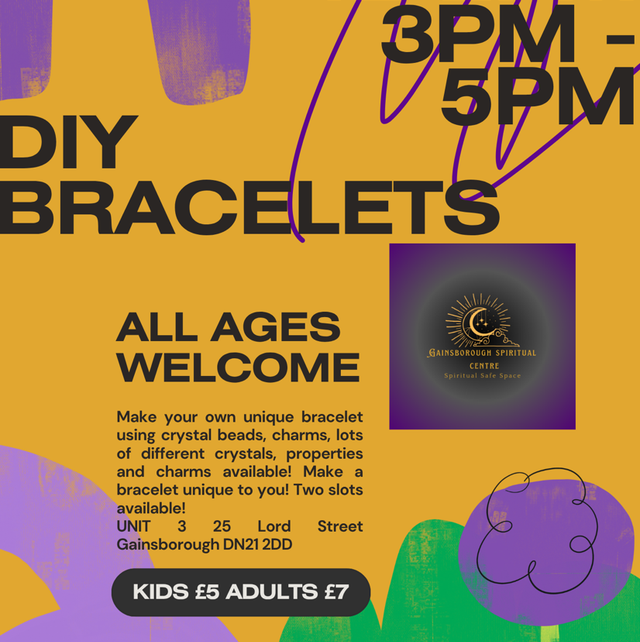 Bracelet making 2nd August 3-5pm
