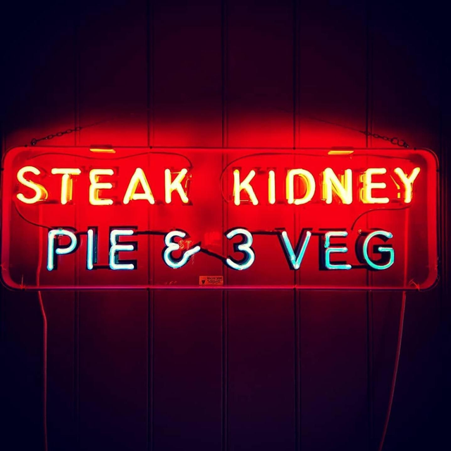 Rare 1940&#039;s Steak &amp; Kidney Neon Sign SOLD!