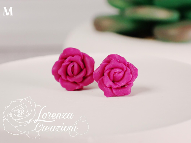 Orecchini a lobo rose purple
