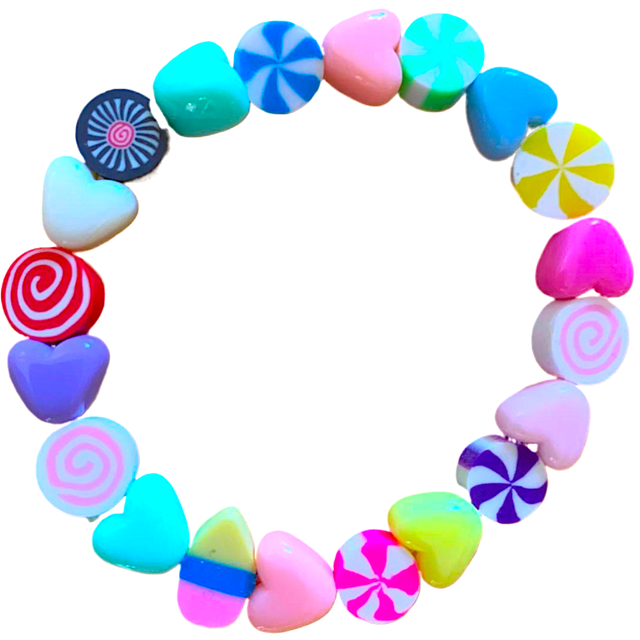 Armband snoepjes en hartjes 