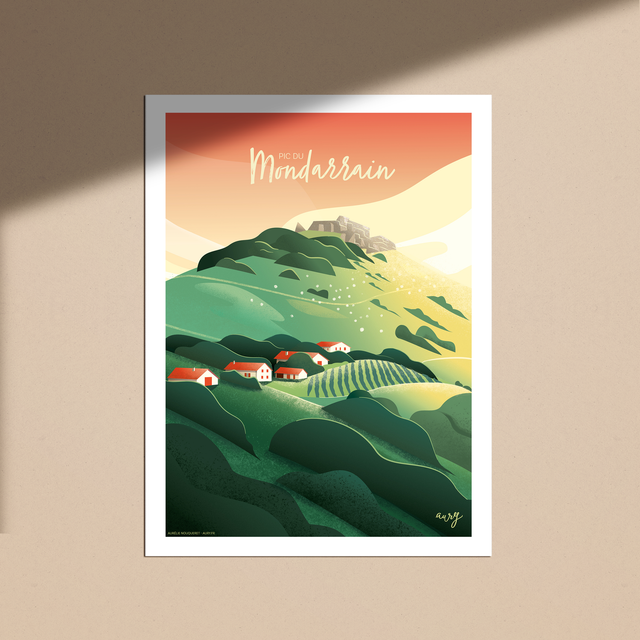 Affiche Pic du Mondarrain 30x40 cm
