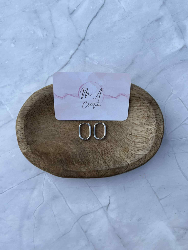 Créoles ovales argenté 