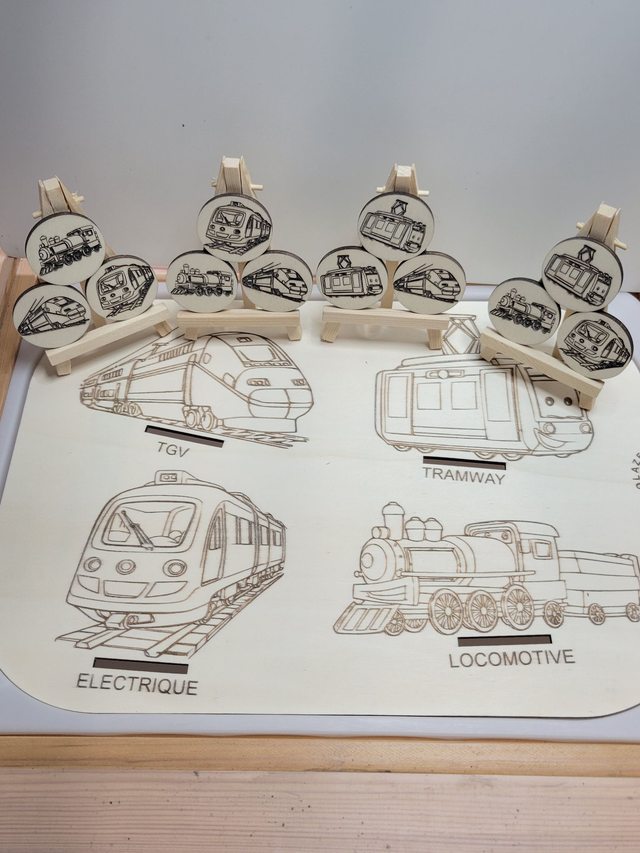 insert trofast sensoriel bois "les locomotives"