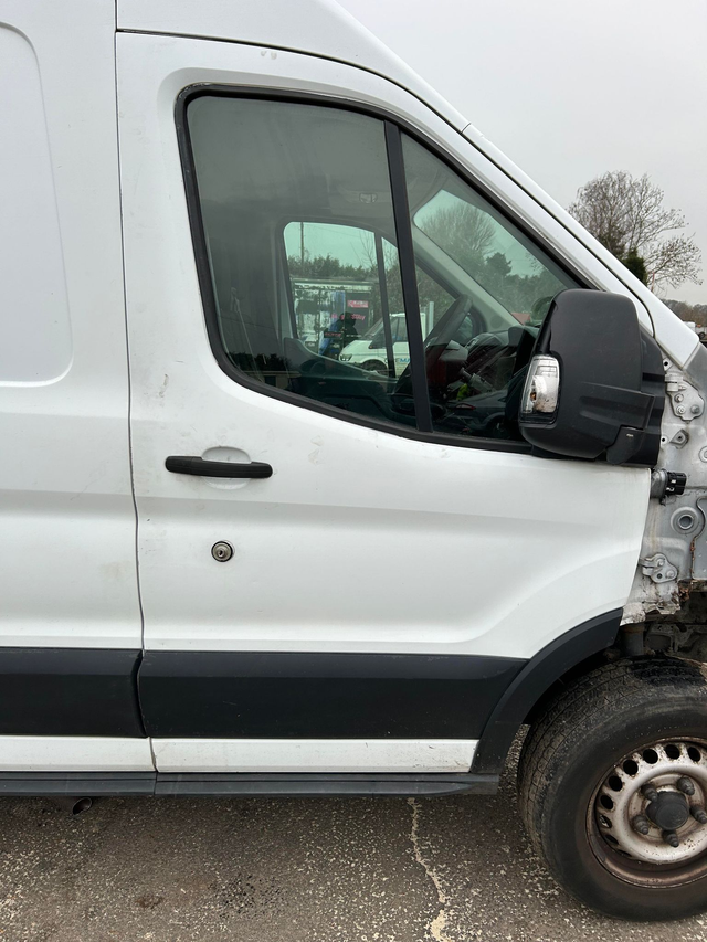 (Used)FORD TRANSIT MK8 DRIVERS FRONT DOOR FROZEN WHITE