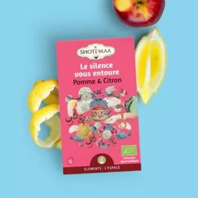 Tisane bio "Le silence vous entoure" pomme, Citron