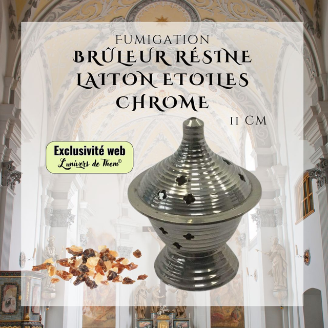 Brûleur Résine Laiton Étoiles Chrome 11cm