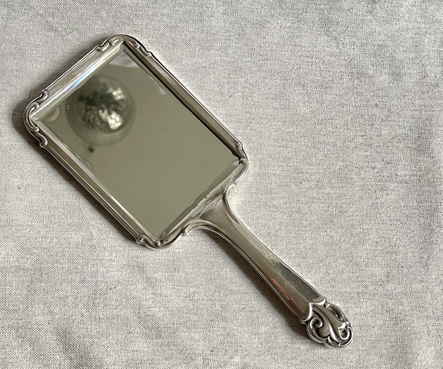 Art Déco Handspiegel Silber