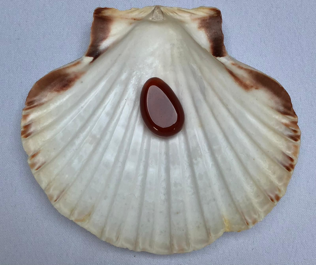 Pendentif Pierre Roulée Percée en Agate Rouge- Cornaline