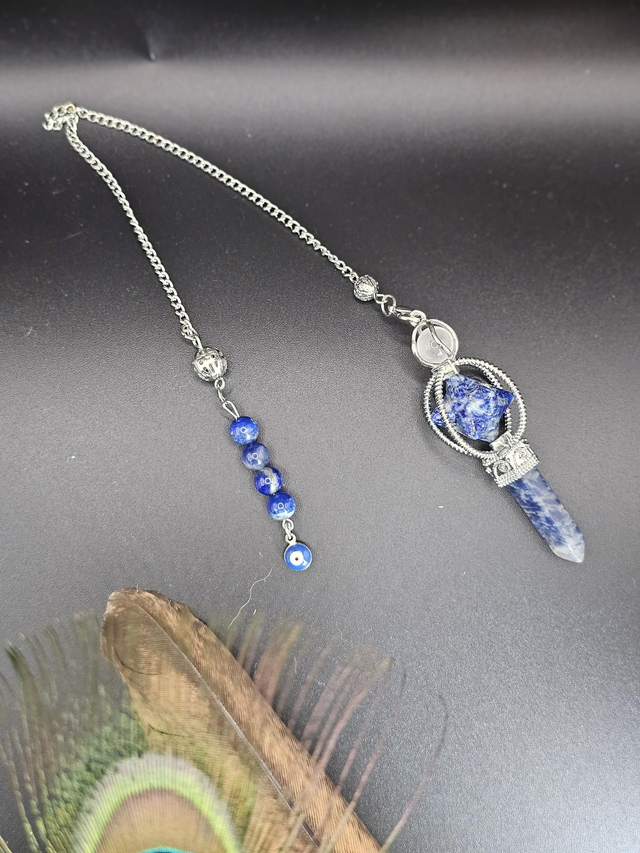 Pendule merkaba lapis-lazuli 
