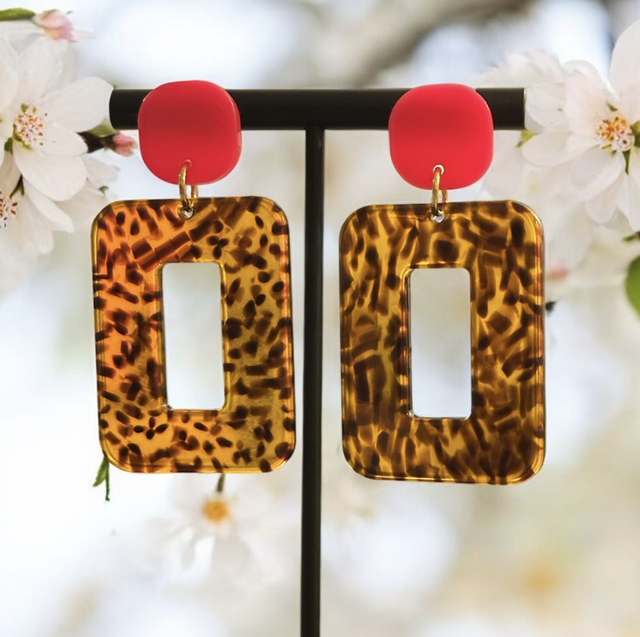 LOUISON Rectangle moucheté rose 