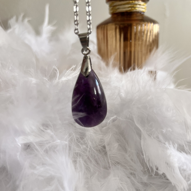 Pendentif goutte amethyste 