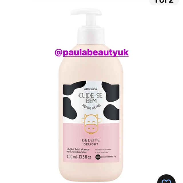 Cuide-se Bem Loção Hidratante Corporal Deleite 400ml O Boticário*