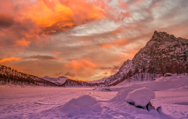 Tramonto invernale Codelago