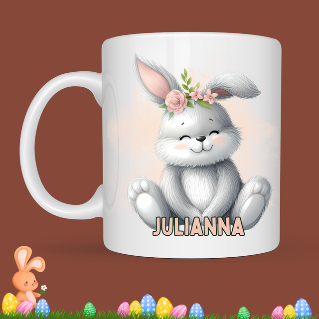 Mug de Pâques "Doux Lapin", prénom au choix